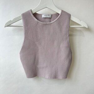 Babaton scult knit crop racer tank, violet, Size S A122